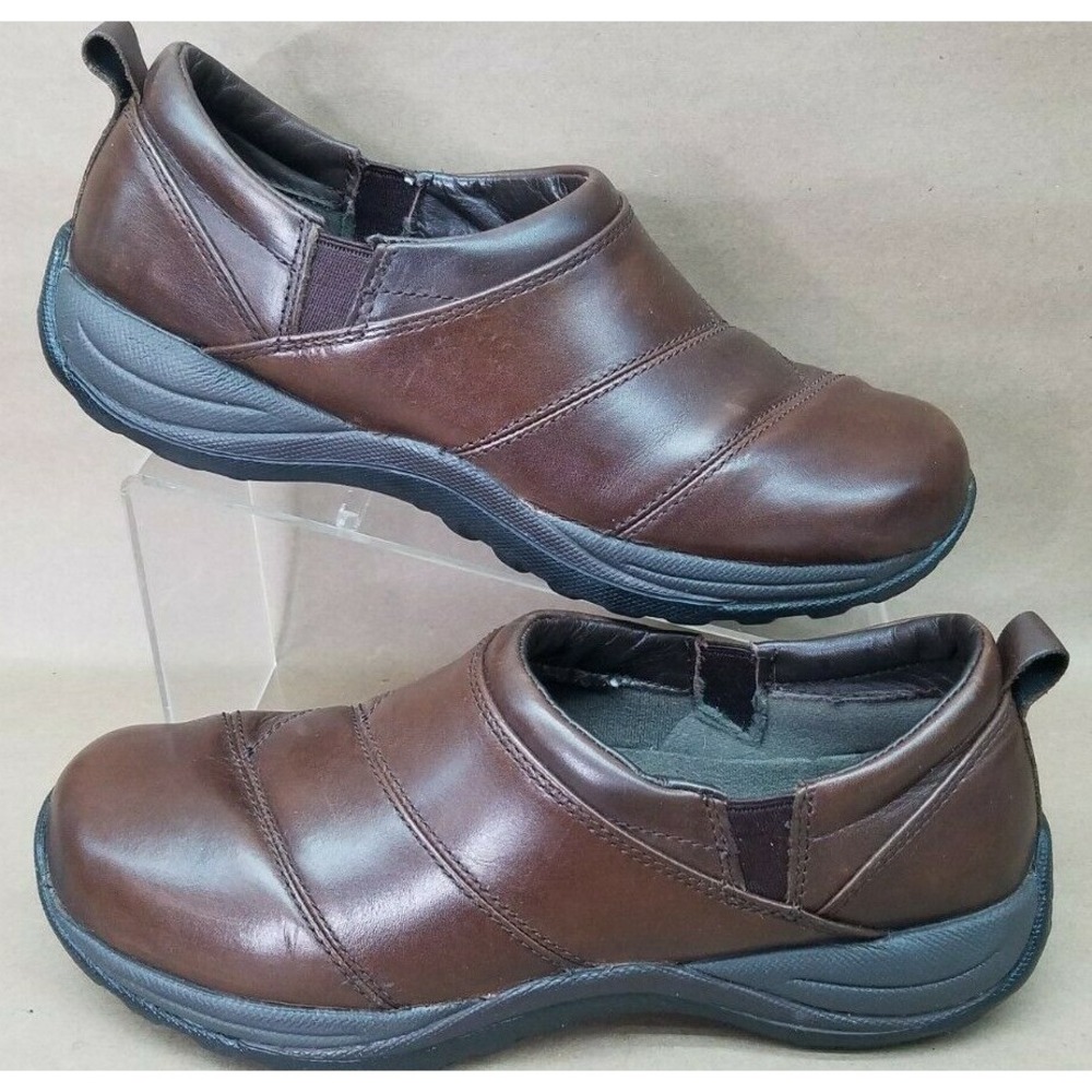 L.L. Bean Comfort Mocs Clog Shoes Sz 9.5 M Used Brown Leather 268707 Slip On